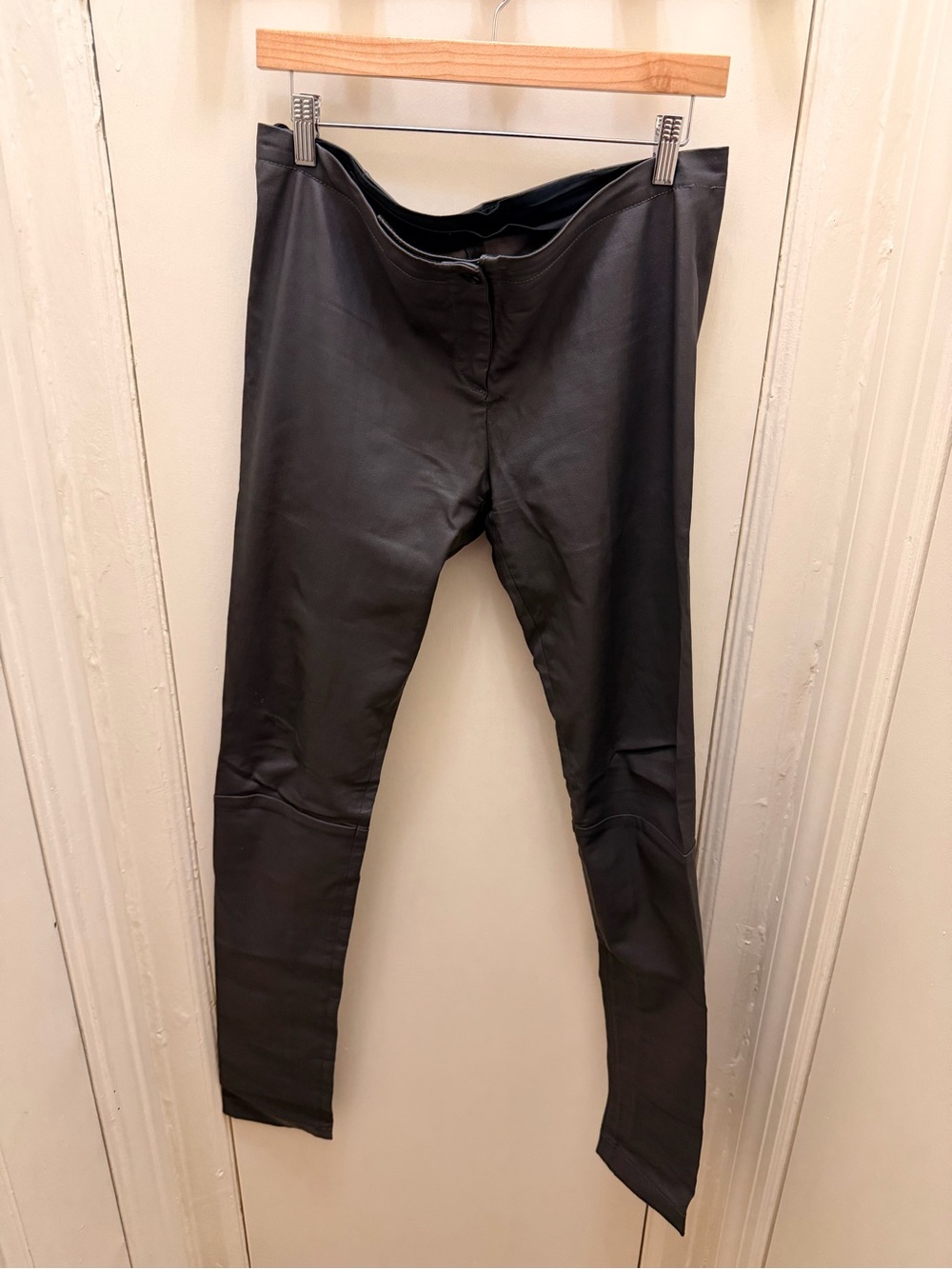 Masnada Leather Leggings - Grey